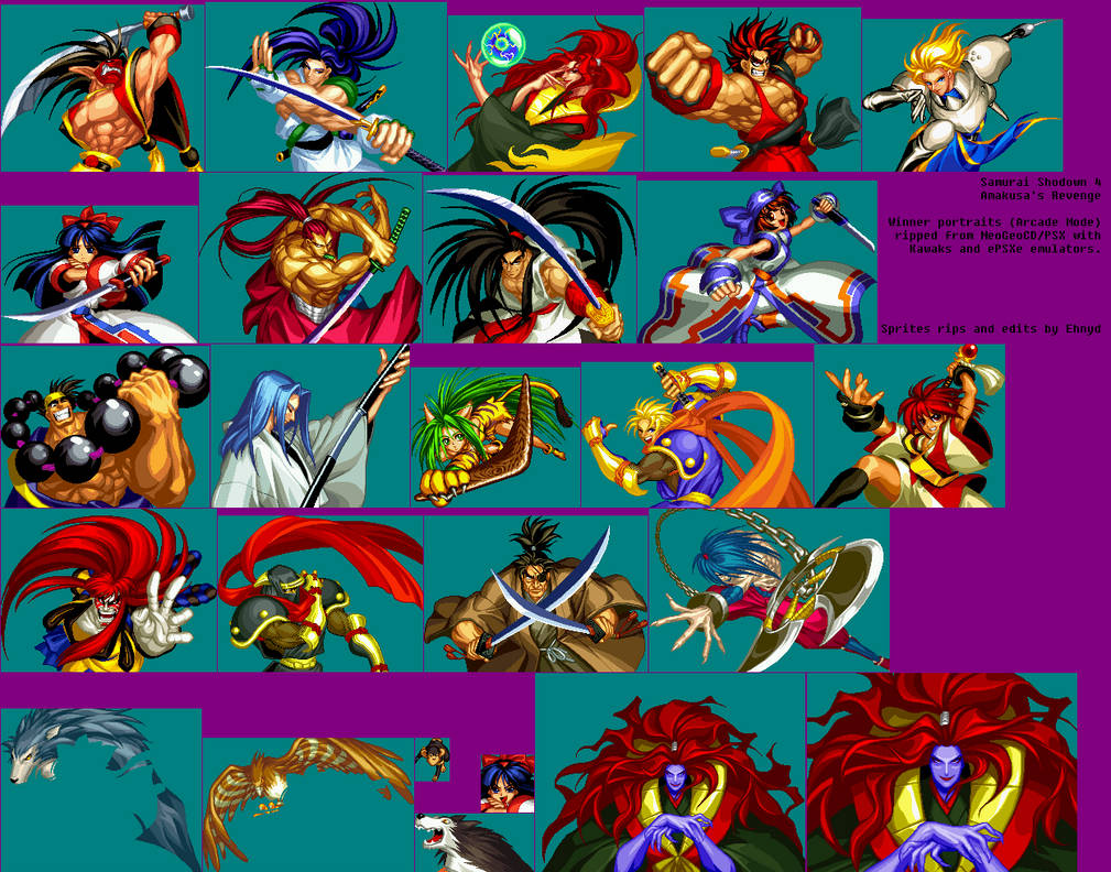 Samurai Showdown Characters Samurai Shodown 4 - Winner portraits by Ehnyd on DeviantArt