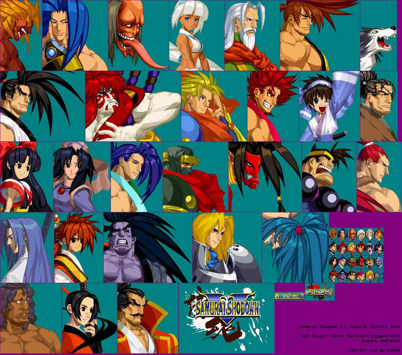 Samurai Showdown Characters Samurai Shodown 5 Player Select Portraits by Ehnyd on DeviantArt