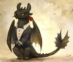 Toothless in a Tux by RaidesArt