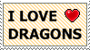 I Love Dragons Stamp by Garetiem