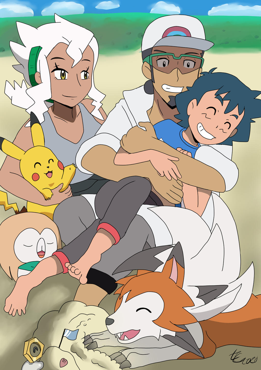 Ash Alola team with anime background by Rohanite on DeviantArt