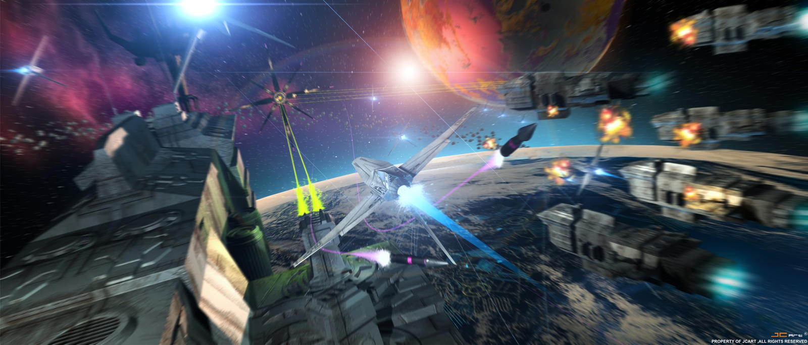 Deviantart Space Fight space battle scene by JesusAConde on DeviantArt