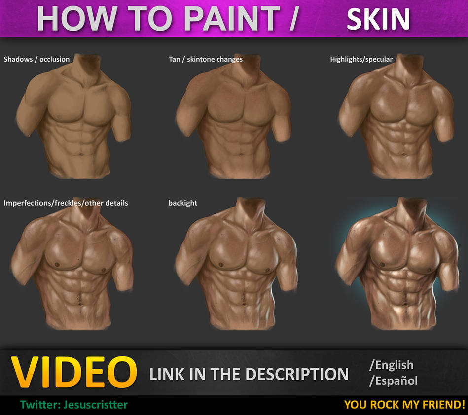 Body Color Tutorial Men How to paint skin tutorial by JesusAConde on DeviantArt