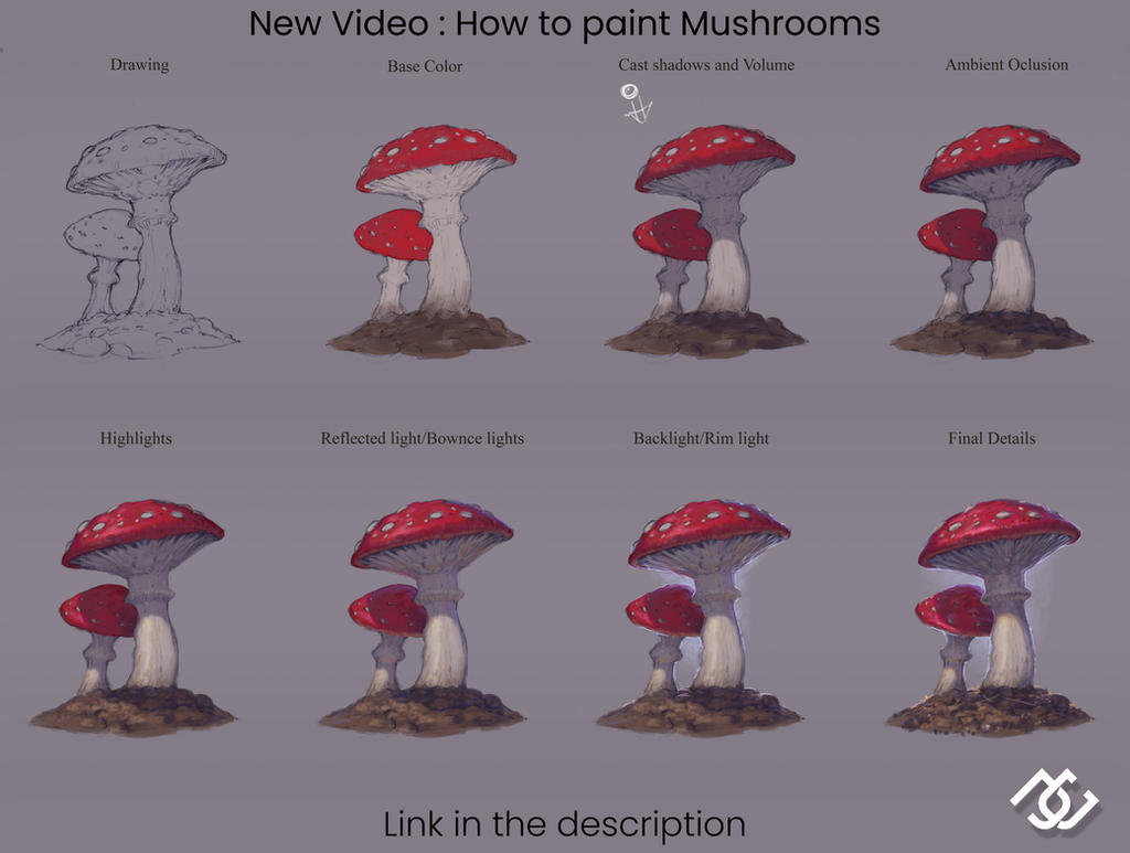 how to paint a mushroom
