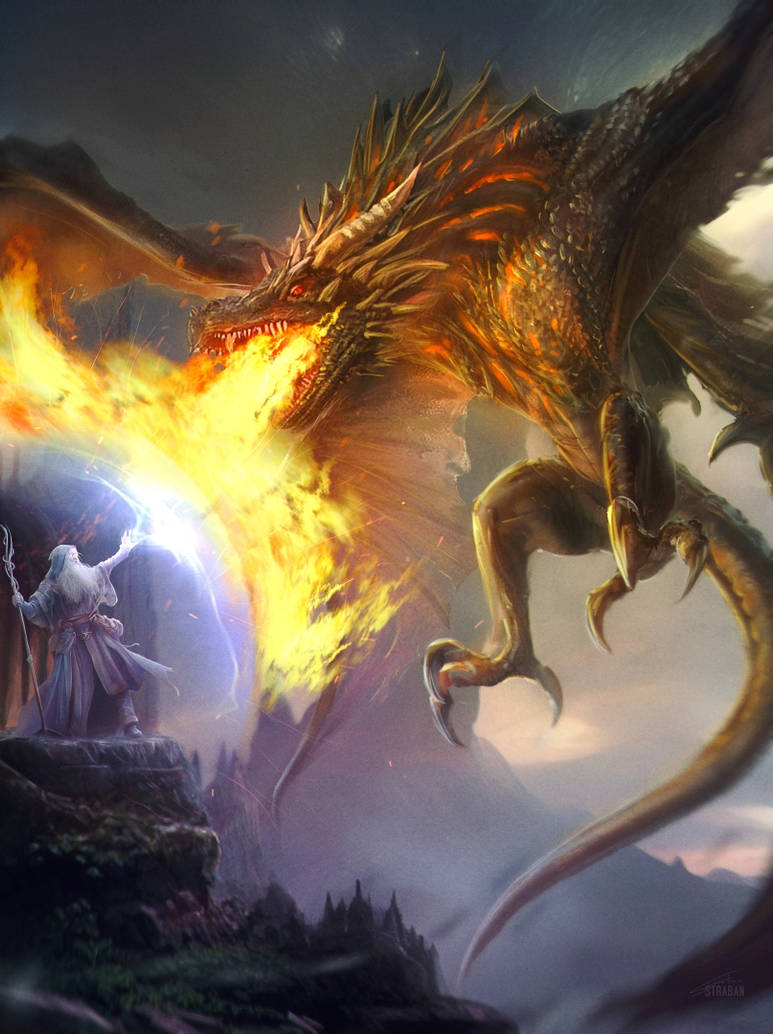 Wizard and Dragon Battle _ Full version by Straban on DeviantArt