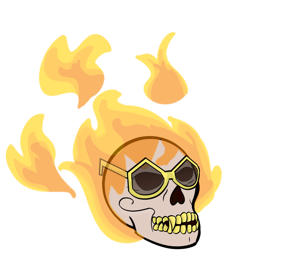 Flaming Skull Commission by PigeonMoth on DeviantArt