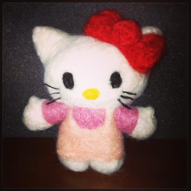 Needle Felting: Hello Kitty