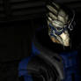 Garrus Vakarian stands there like a boss