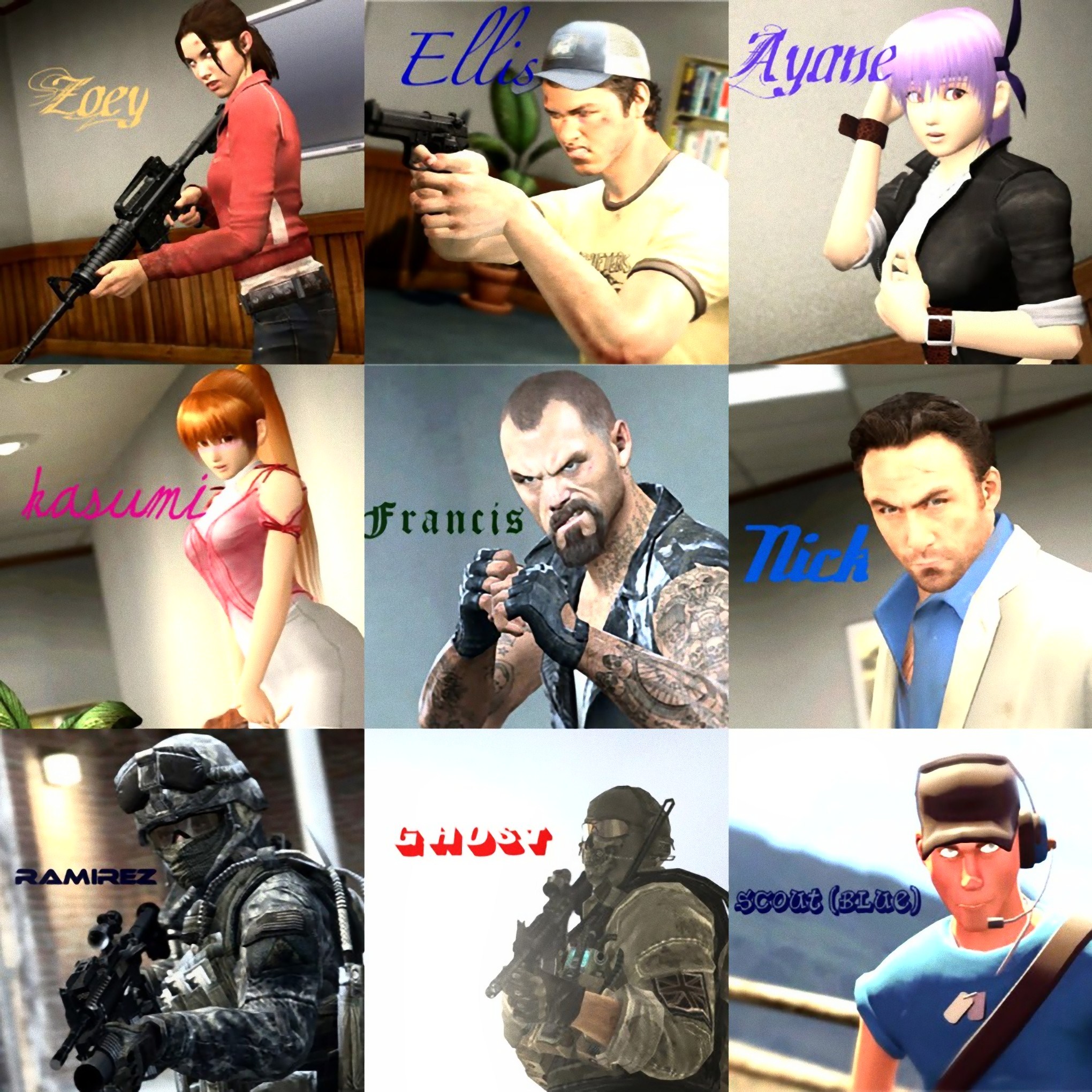 Collages of known characters by LordHayabusa357 on DeviantArt