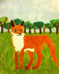 My first attempt at painting a fox