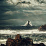 Phare du Four with heavy Waves