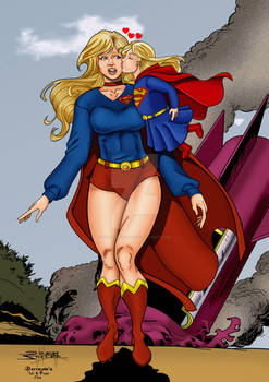 Supergirl Meets Superbaby 3 by Jean Sinclair Arts