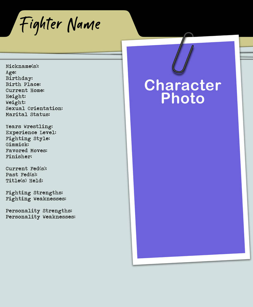 Blank Roster Page by oldandjinxed on DeviantArt