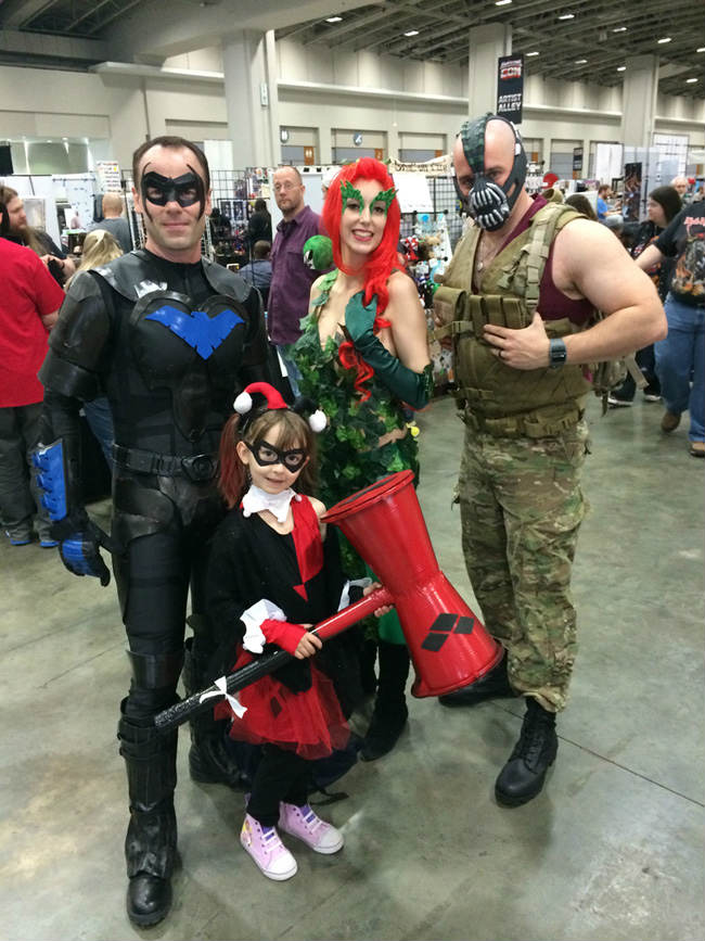 Nightwing, Harley, Poison Ivy and Bane