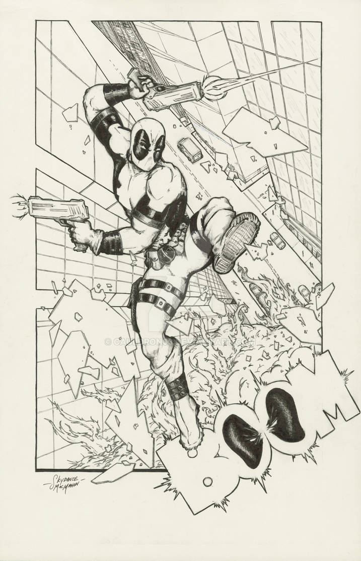 Deadpool - Ink pre shading by Cauldron03 on DeviantArt