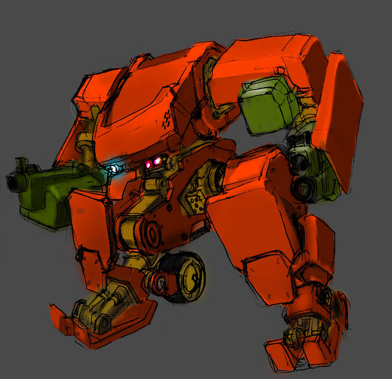 Small Mech Colour Experiment by SpadeOfAce on DeviantArt