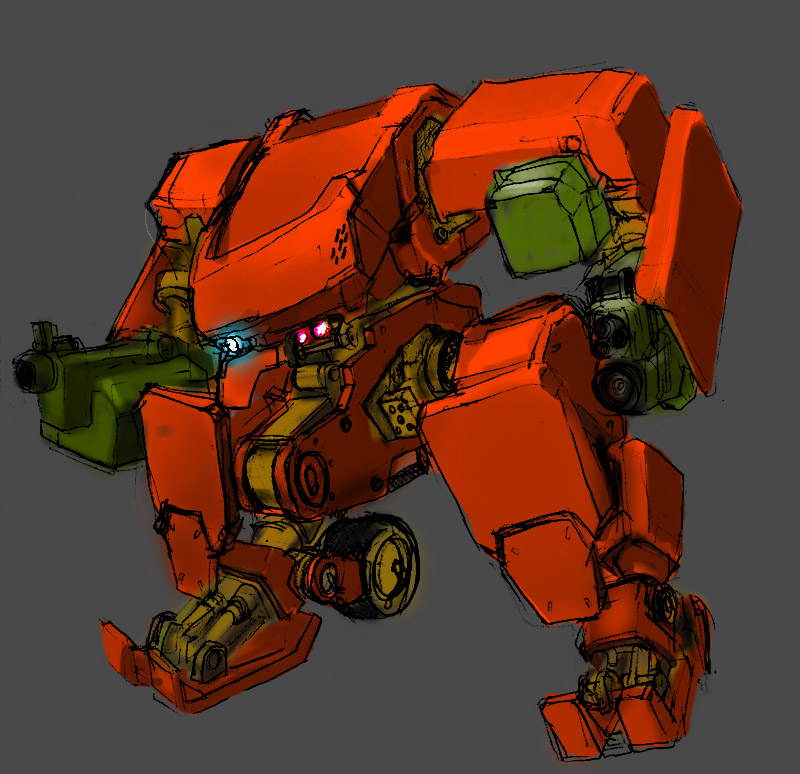 Mech Colorful Small Mech Colour Experiment by SpadeOfAce on DeviantArt