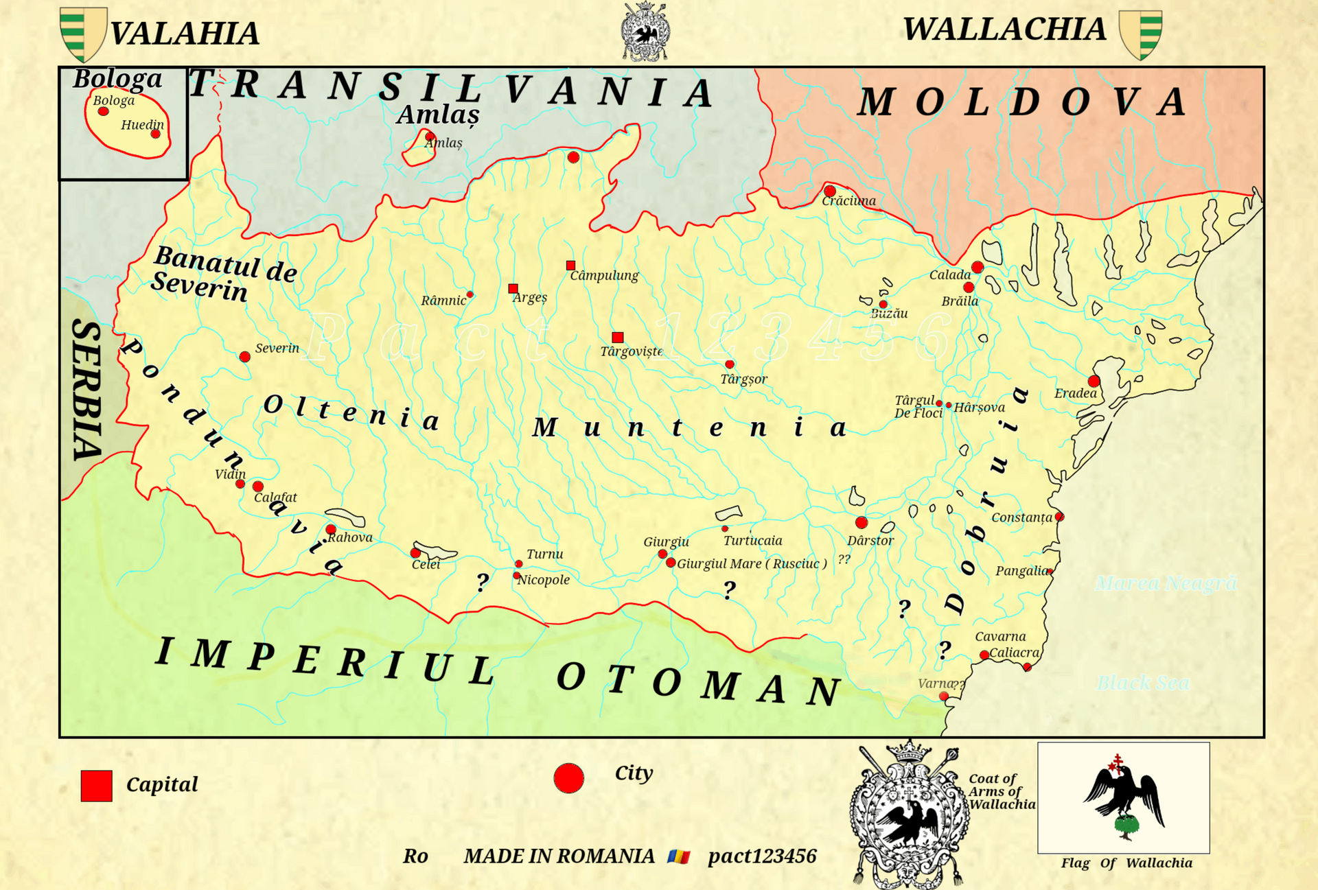Map of Wallachia during Mircea cel Batran by pact123456 on DeviantArt