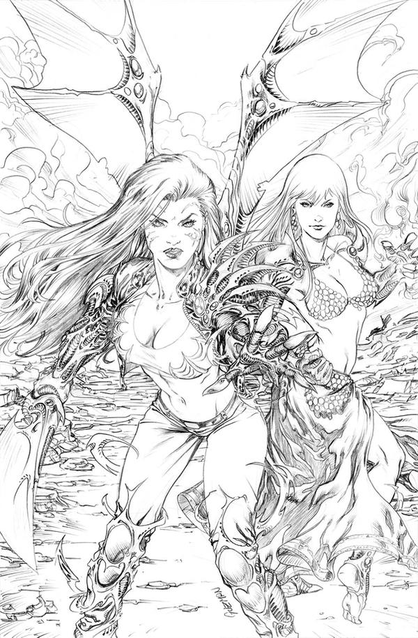 Witchblade pinup pencils