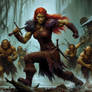Barbarian Sophie VS Orcs 022