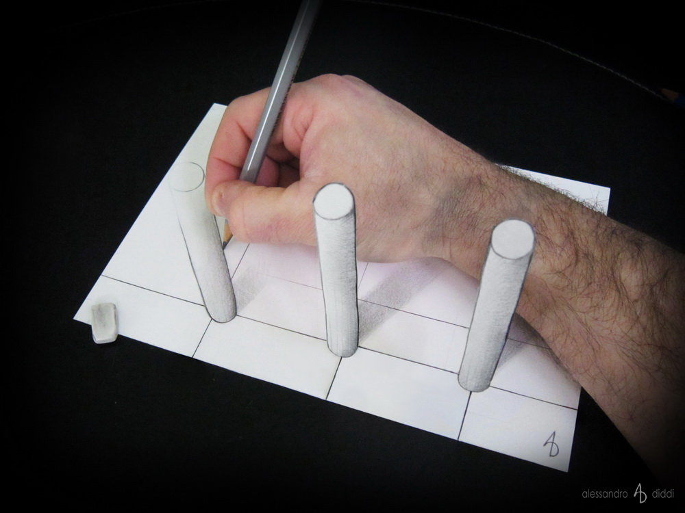 Behind the drawing