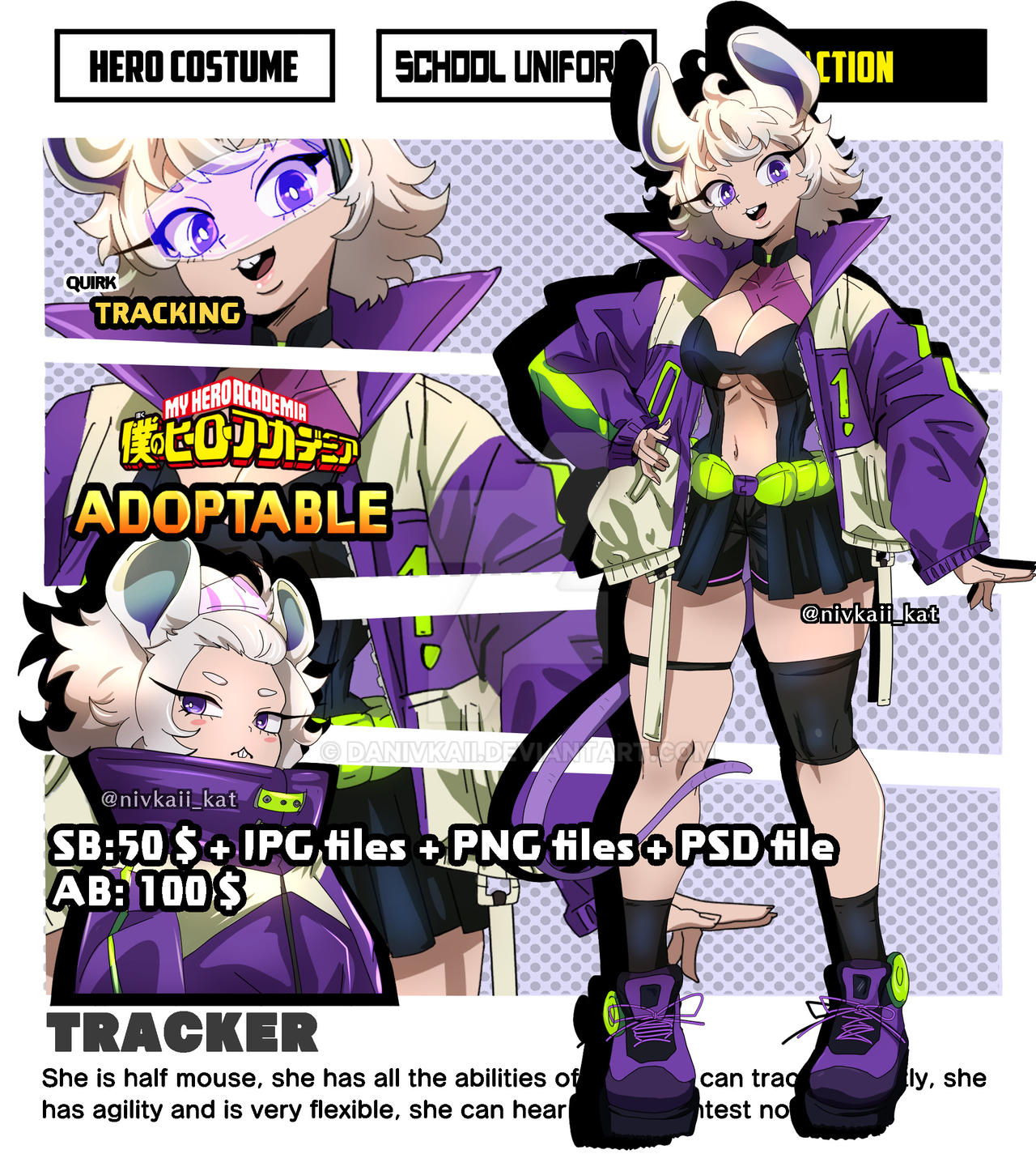 Mha Oc File CLOSED ADOPTABLE HERO OC MHA by Danivkaii on DeviantArt