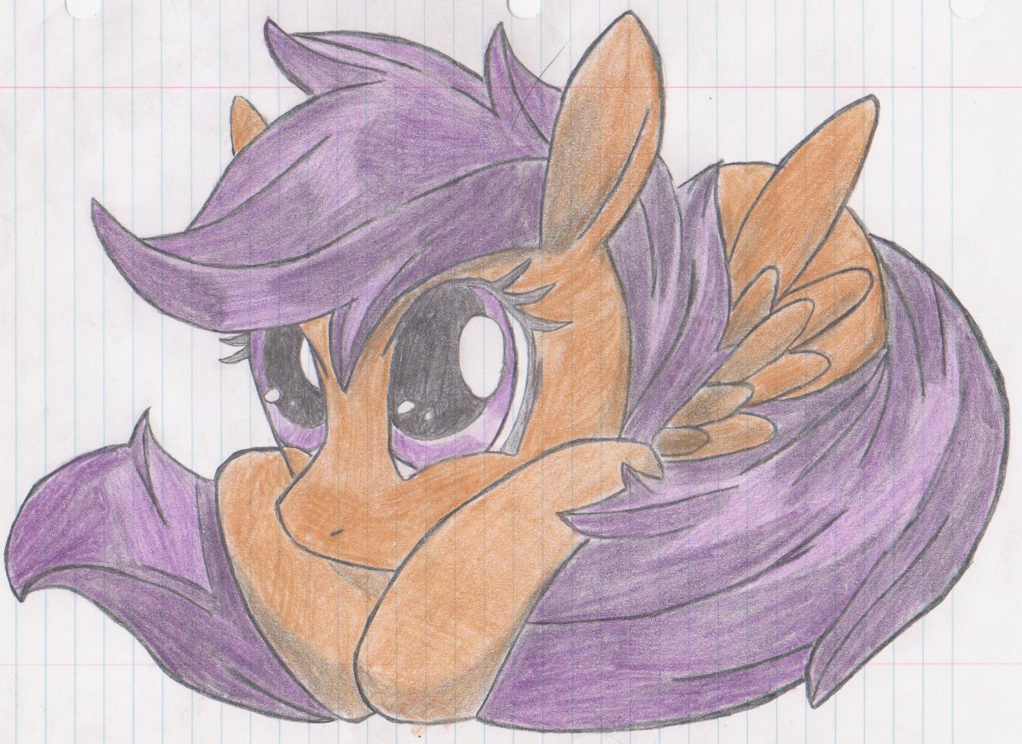 Scootaloo Hug Please Sketch