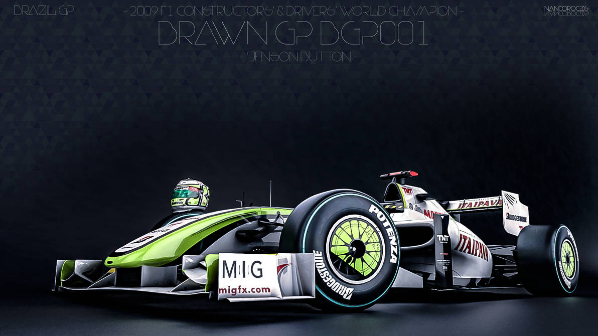 Scuderia GP Jenson Button Brawn GP 001 2009 F1 Sticker Scuderia GP Jenson Button Brawn GP 001 2009 F1 Sticker