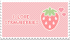 strawberries stamp by raspberryred