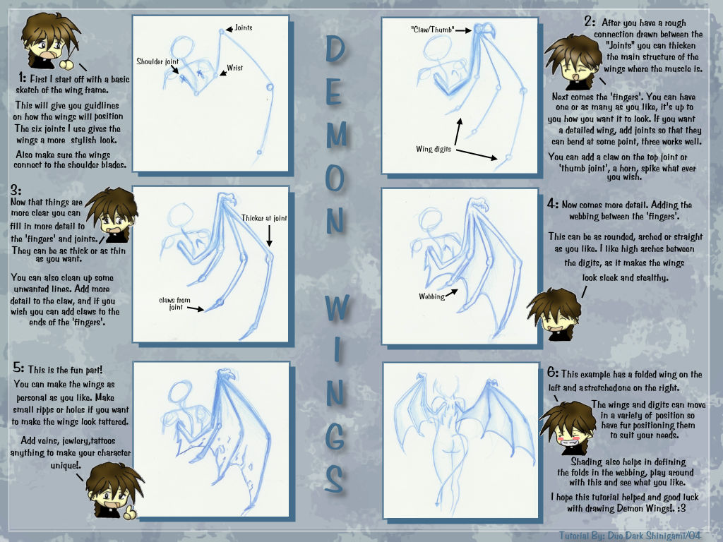 Demon Wing Pattern Demon Wing Tutorial by Blue-Sonikku on DeviantArt