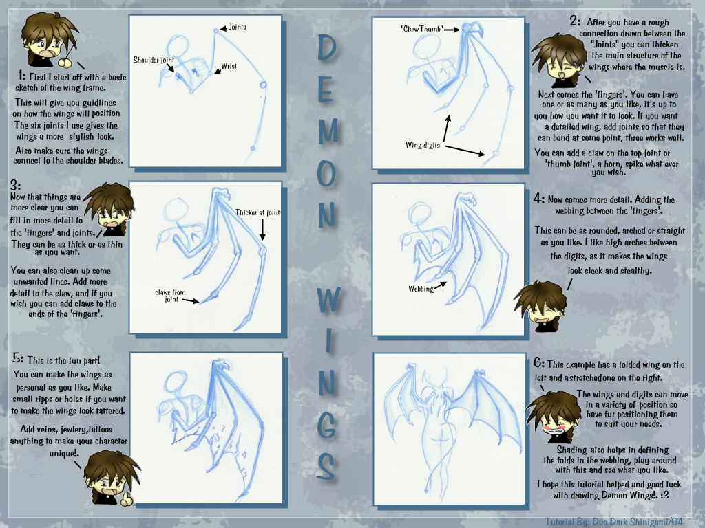 How to Draw a Demon Wing 