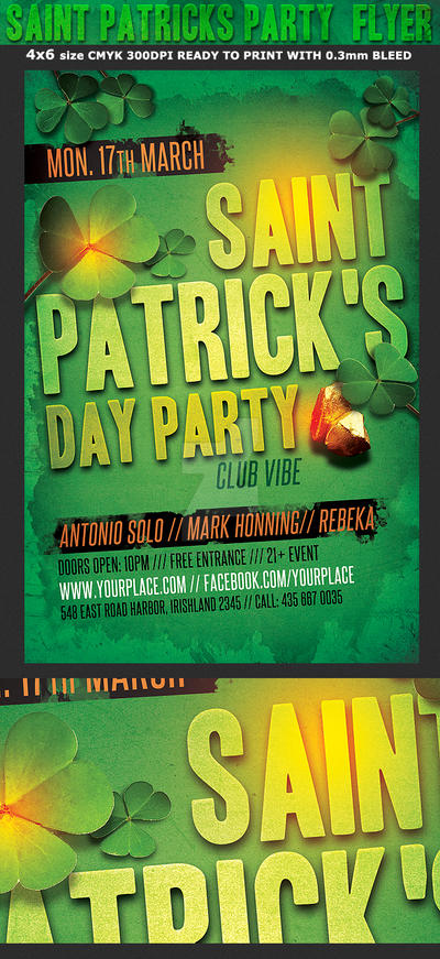 St Patricks Party Flyer Template by Hotpindesigns on DeviantArt