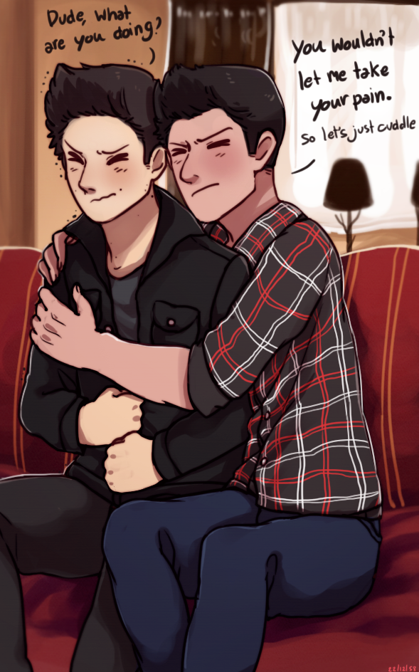 Sofa Cuddling by cherohero on DeviantArt