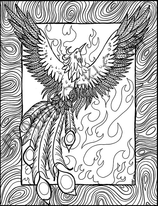 Phoenix Rising Coloring Page by benwhoski on DeviantArt