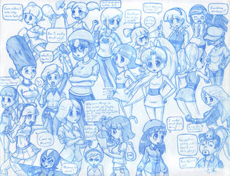 Cartoon Girls Collage