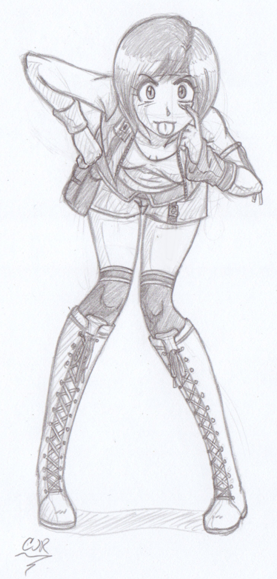 Yuffie Sketch By X-Cross On Deviantart