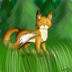 ~A fox in a forest~