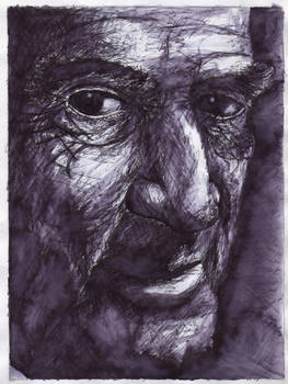 Portrait in black ink