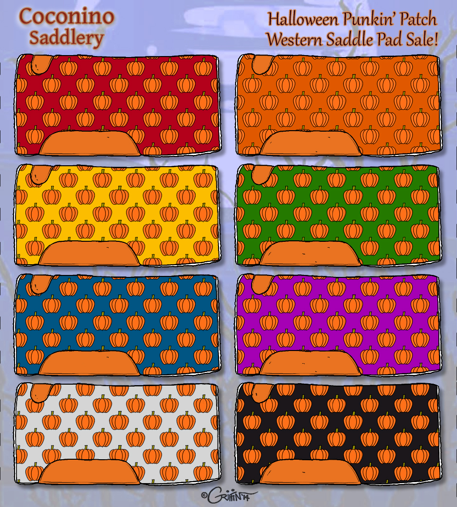 Halloween Themed Western Saddle Pads - 8/8 OPEN