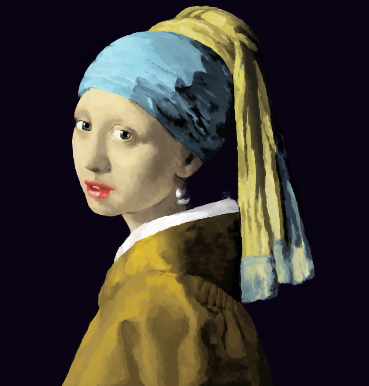 MS Paint Girl With A Pearl Earring