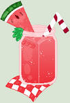 F2U watermelon fizz drink pixel by SkittlezDragonz