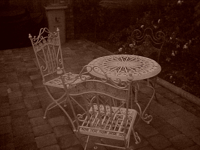 Table, chairs n outdoors