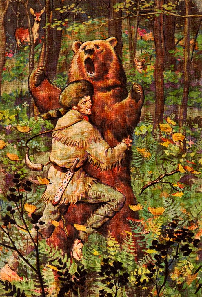 Davy Crockett fighting a bear by frontierchris on DeviantArt