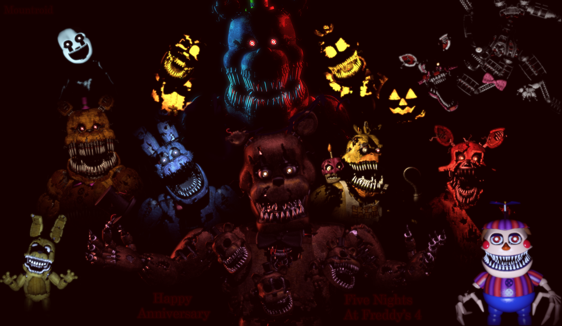 SFM] Five Nights at Freddy's 4 - 5th Anniversary by Mountroid on