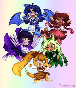 Magical Girl Dinosaurs All Together!