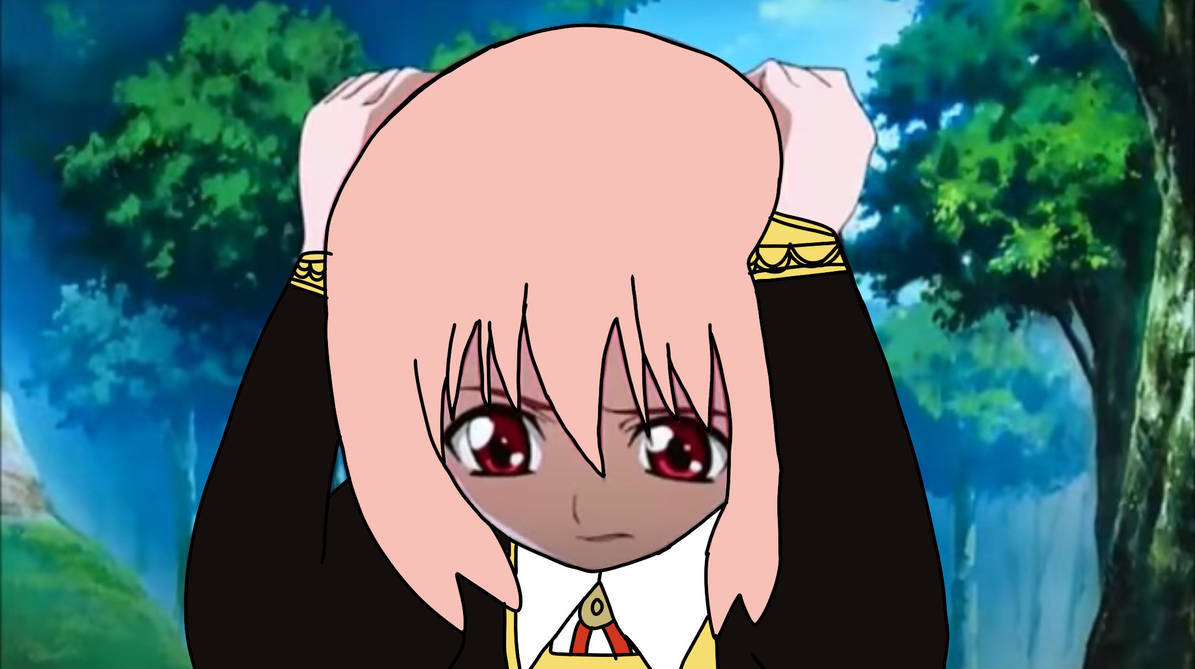 Anya covering her horns by Dianagachaart on DeviantArt