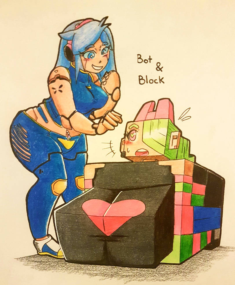 Art Trade: Bot and Block by TechtonicPressure on DeviantArt