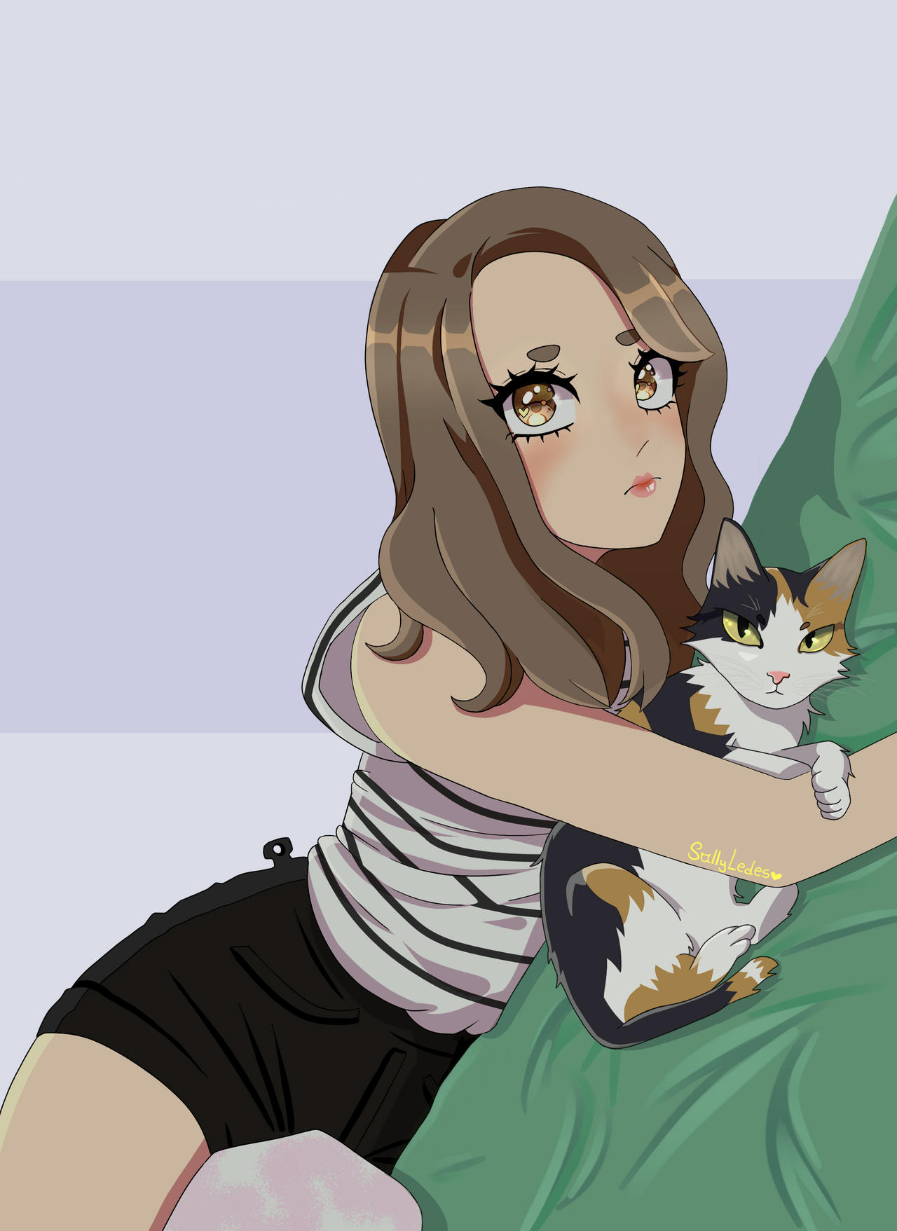 Anime Girl And Kitten By SallyLedesma On DeviantArt anime-girl-and-kitten-by-sallyledesma-on-deviantart