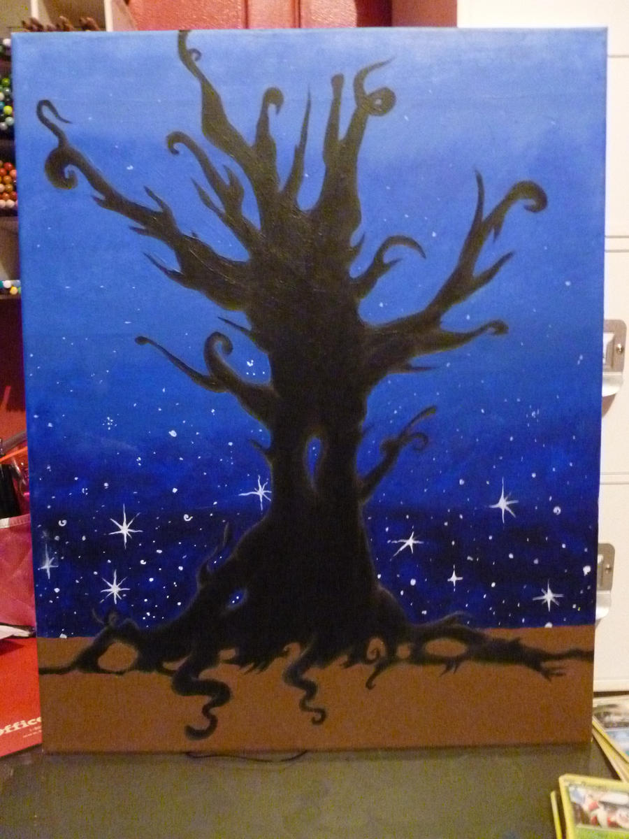 Starter tree galaxy painting done