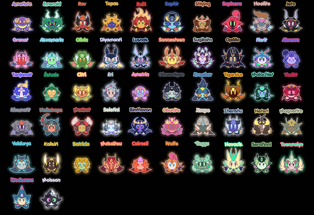 Knights Rampant Roster Sheet Gem Knights Roster by TefiMk on DeviantArt